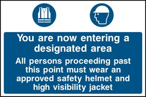 You are now entering a designated area All persons proceedin