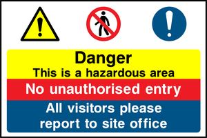 >) LA &® @ Danger This is a hazardous area All visitors plea