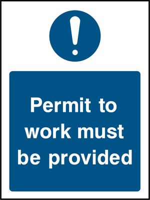Permit to work must be provided