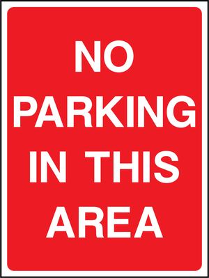 NO PARKING IN THIS AREA