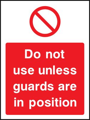 Prohibition - Machinery Sign
