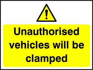 Unauthorised vehicles will be clamped